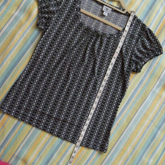 Worthington geometric-print dressy blouse size Large  Great condition! - Picture 7 of 8